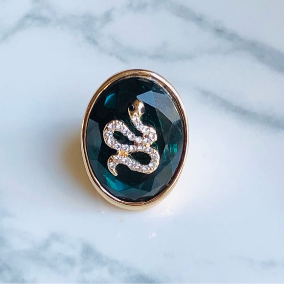 Aldo Faux Emerald Green Snake Ring Size M - Picture 14 of 16
